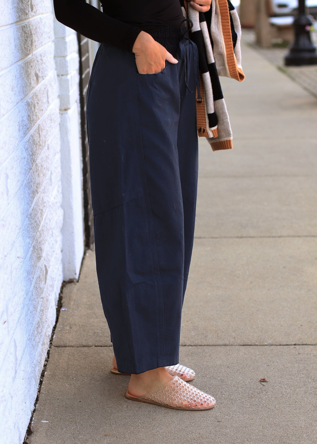 Ember Cotton Barrel-Leg Utility Pants