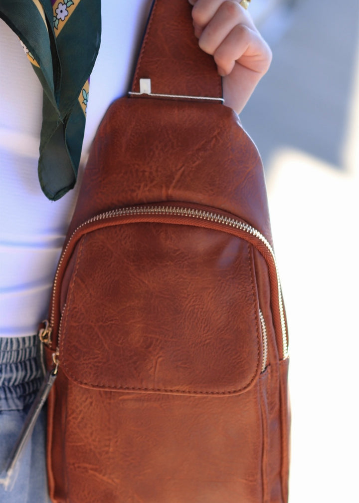 Vegan Leather Fashion Flap Sling Bag