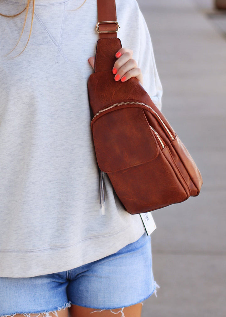 Vegan Leather Fashion Flap Sling Bag