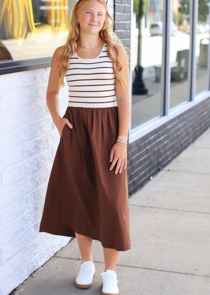 Almond Mocha Midi Dress