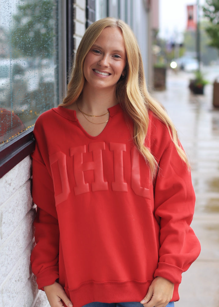 Ohio Embossed V-Notch Sweatshirt