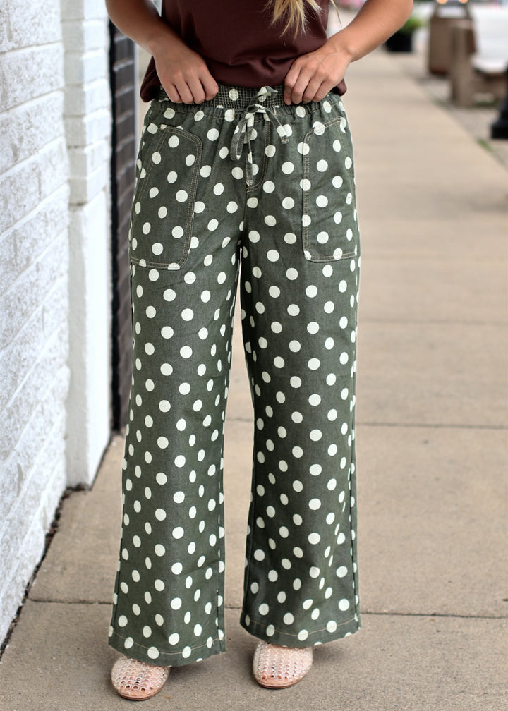 Autumn Dot Drawstring Pants