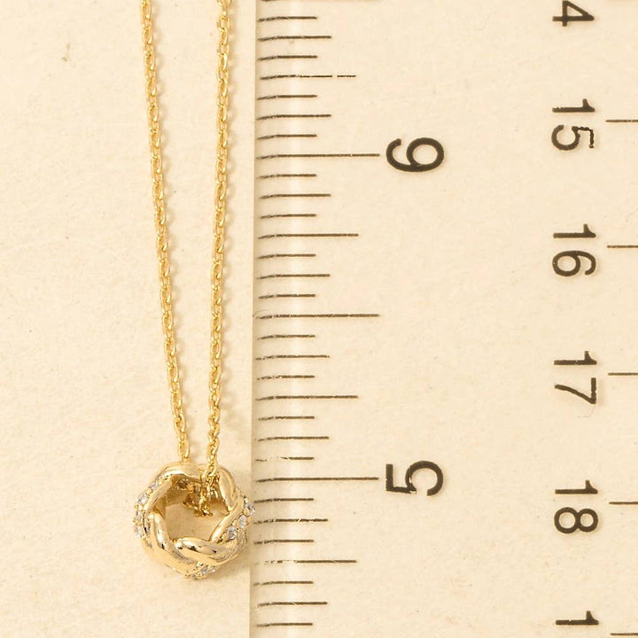 Circle Twist Ring Pendant Necklace