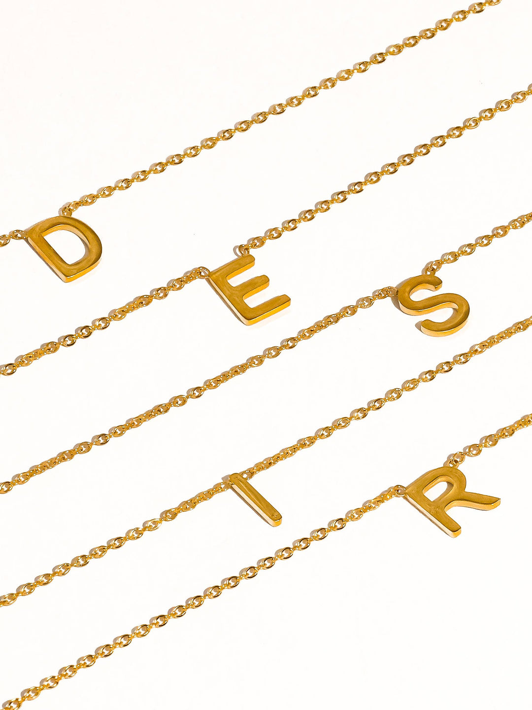 Desir 18K Gold Non-Tarnish Petite Classic Letter Necklace