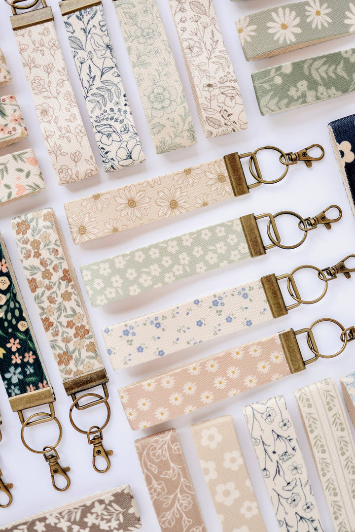 Canvas Wrist Keychain Lanyard, Key Wristlet
