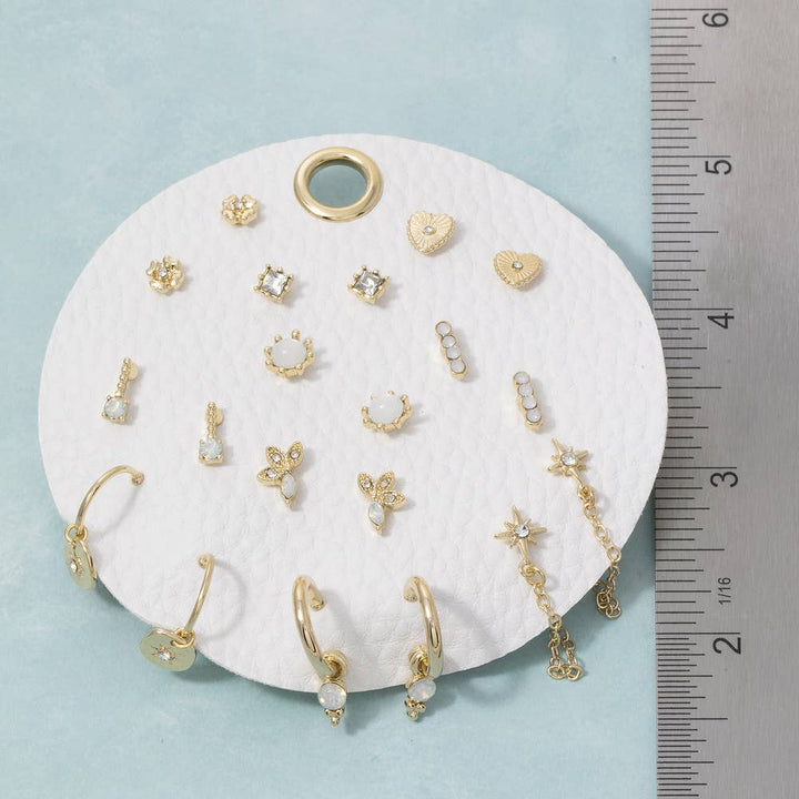 Assorted Stud Huggie And Drop Earring Set