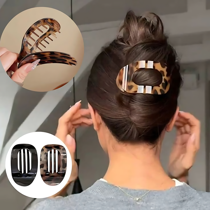 Oval Flat Hair Clip for Women in Purple Powder