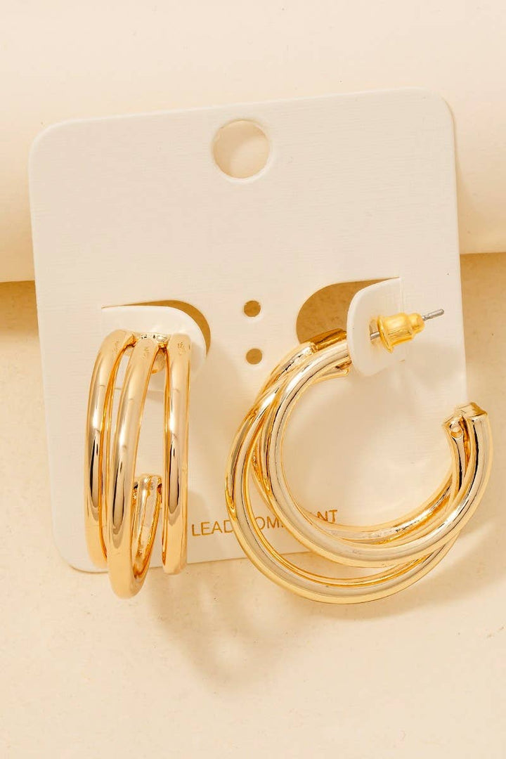 Mixed Layered Tube Hoop Earrings