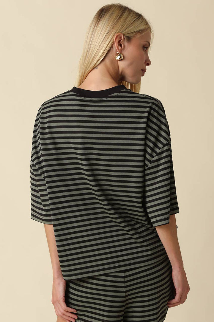 Lena Striped Relaxed-Fit Top