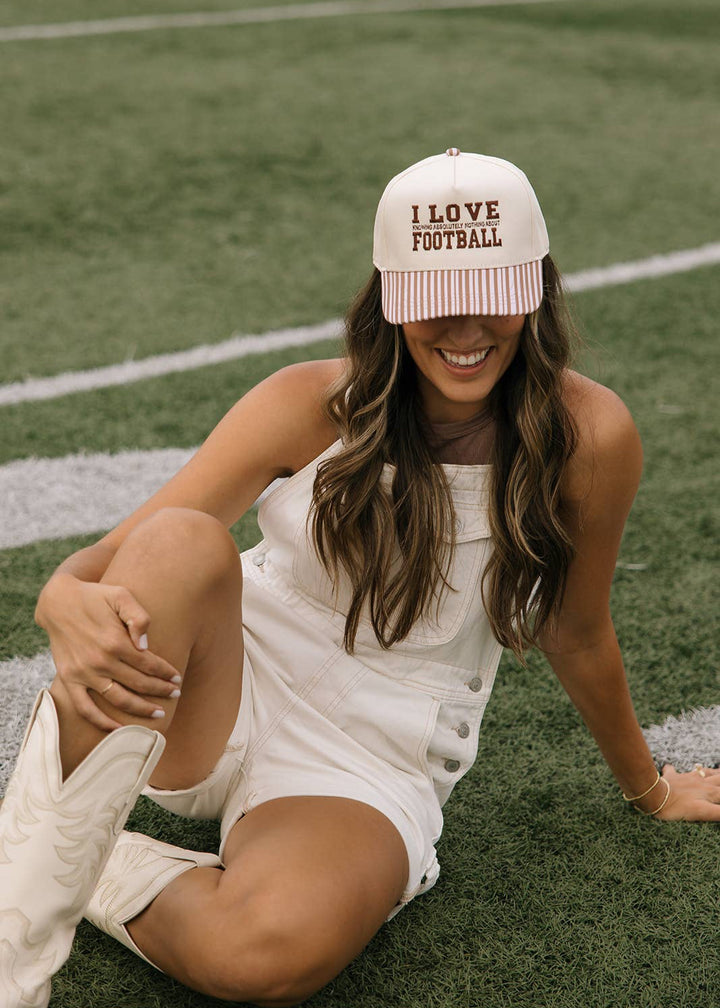 I Love Knowing Absolutely Nothing About Football Striped Hat
