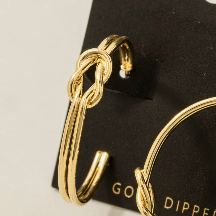 Gold Dipped Knotted Wire Hoop Earrings