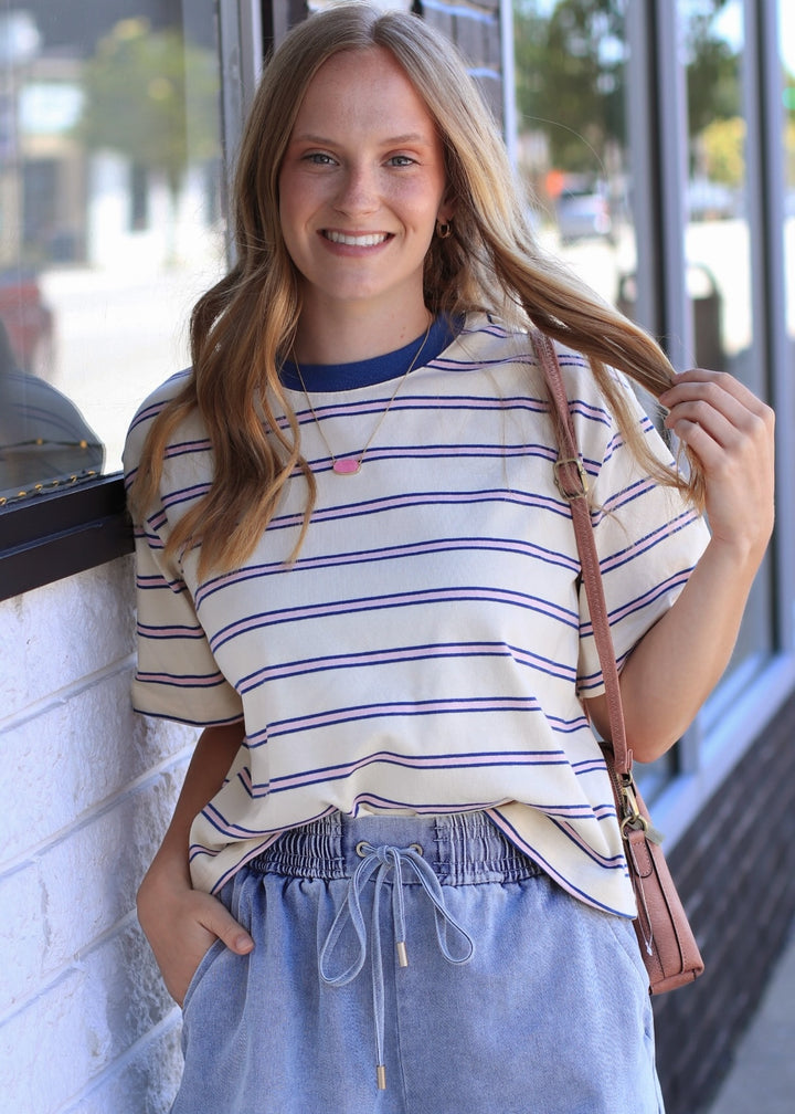 The Cape Cod Striped Boxy Tee
