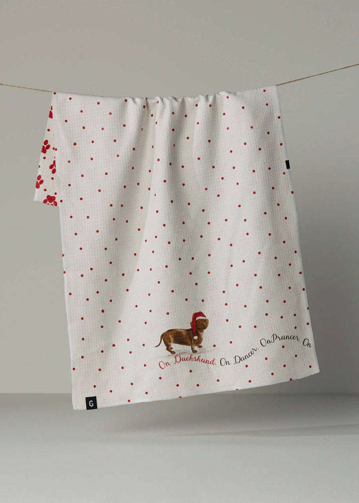 Dachshund Dash Luxe Kitchen Towel - Holiday 2026