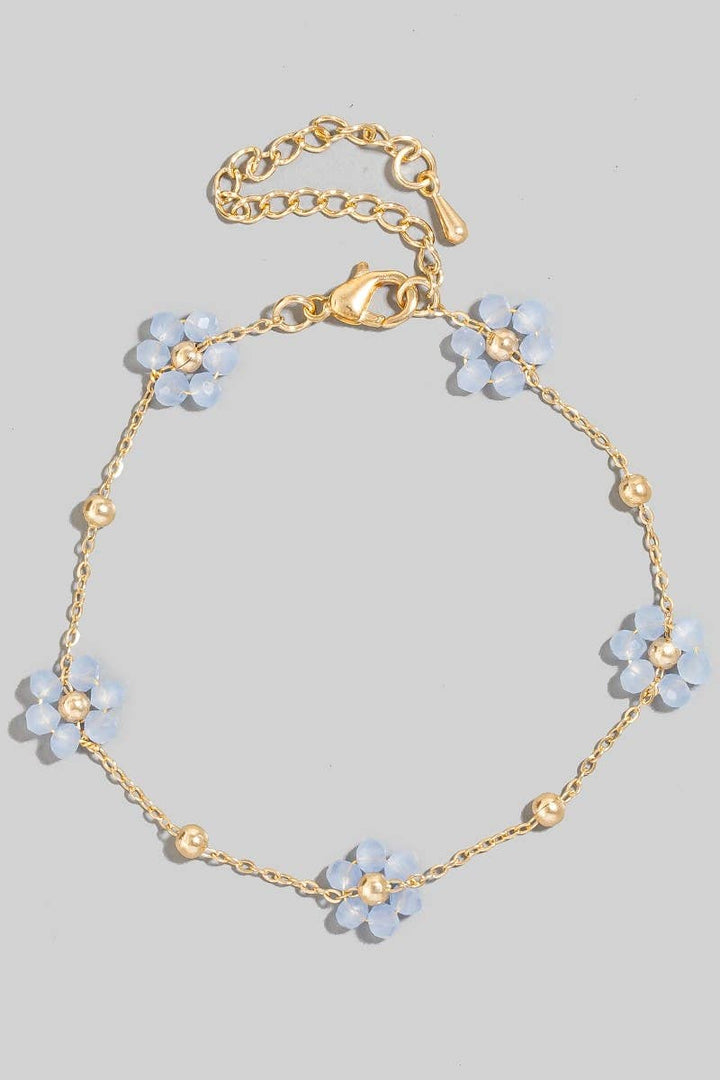 Mini Beaded Flowers Chain Bracelet