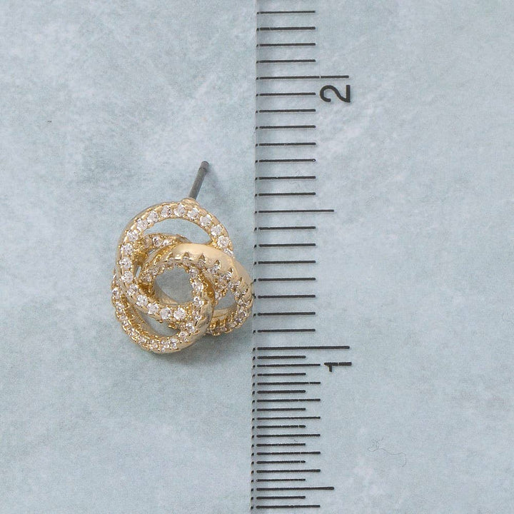 Pave Knot Stud Earrings