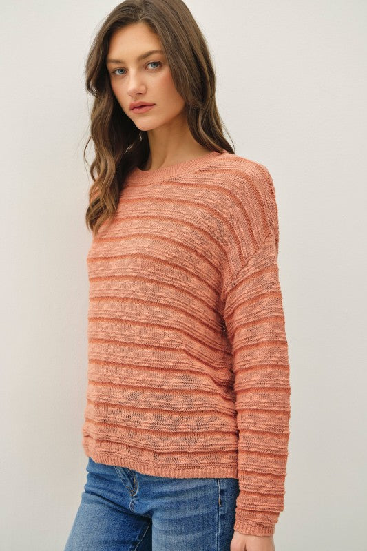 Terracotta Stripe Breeze Sweater