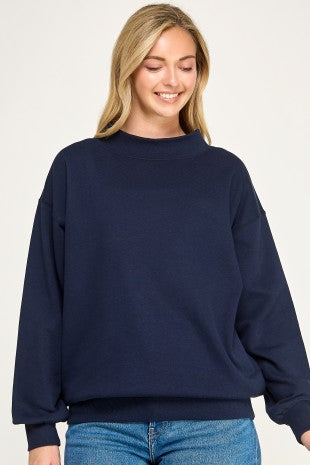 DOORBUSTER Mockneck in Deep Navy