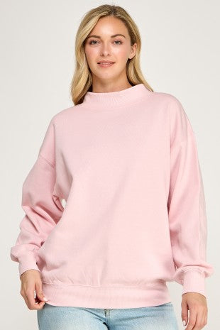 DOORBUSTER Mockneck in Baby Pink