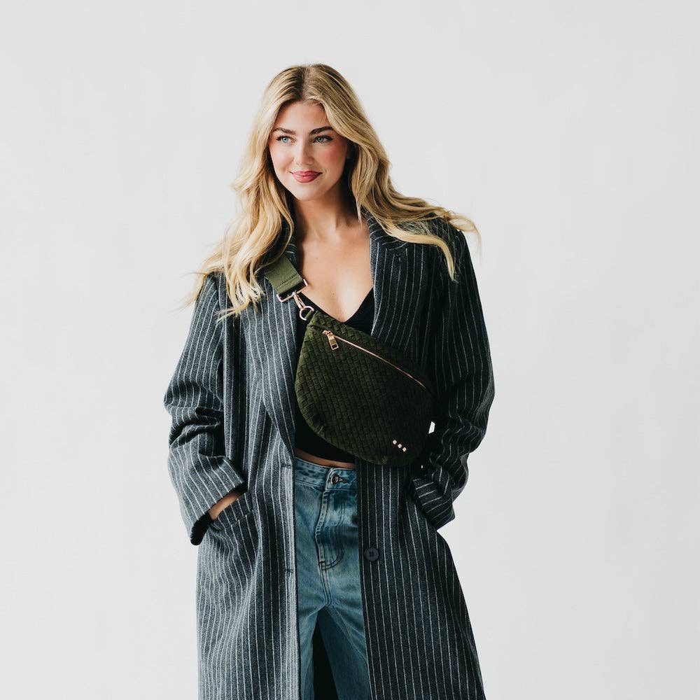 Suede Olive Westlyn Woven Bum Bag