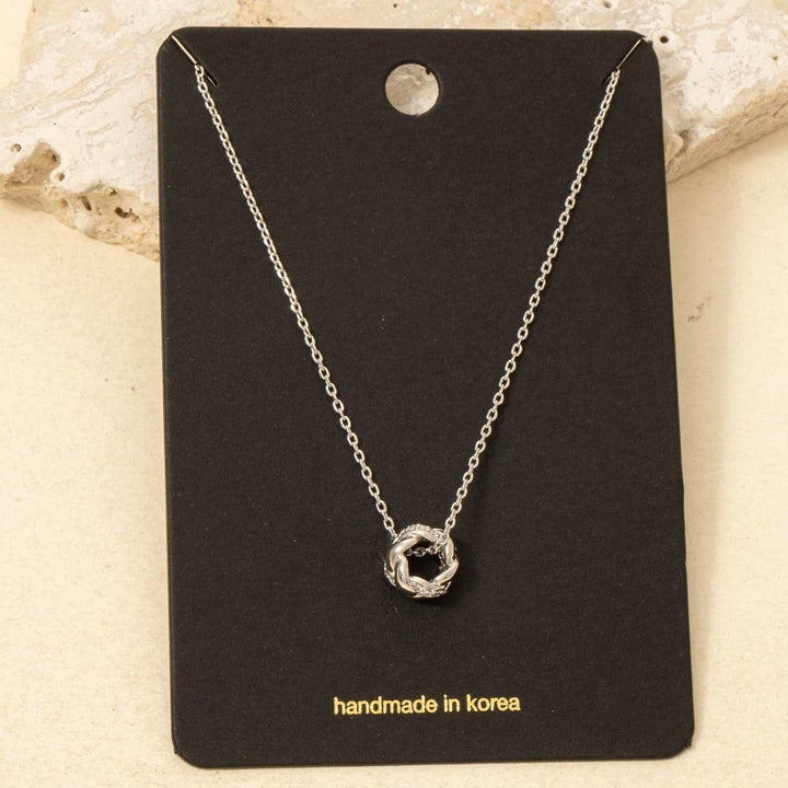 Circle Twist Ring Pendant Necklace