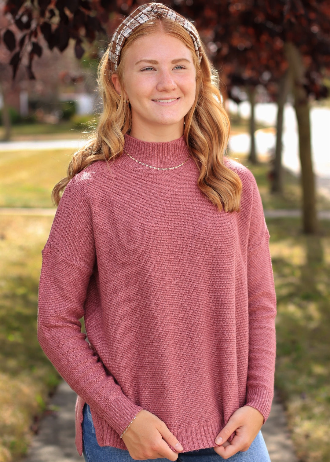 The Rosé Retreat Marled Boxy Pullover
