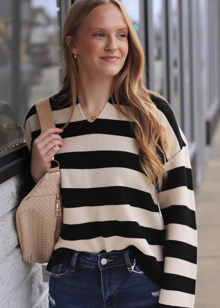 The Union Stripe Knit Pullover Top