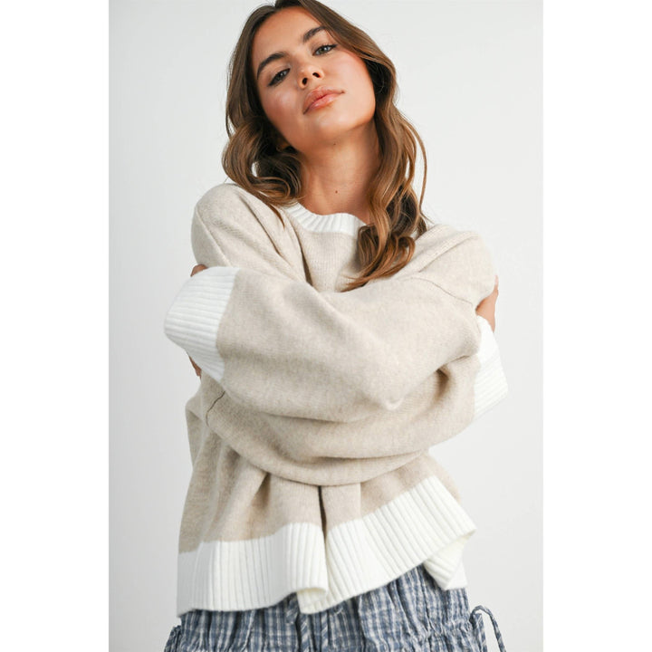 Cozy Contrast Trim Sweater