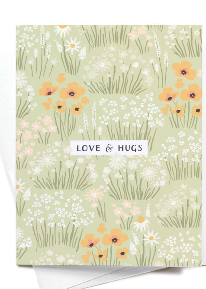 Love & Hugs Floral Greeting Card
