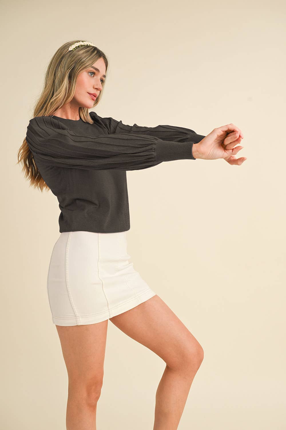 The Blythe Textured Stripe Sweater