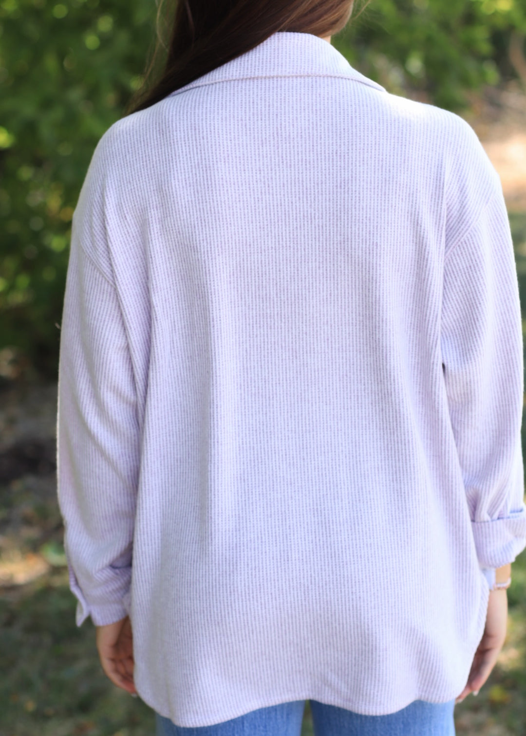Fall Season Two Tone Shacket in Lavender