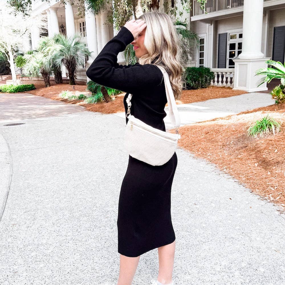 Cream Rachel Raffia Westlyn Bum Bag