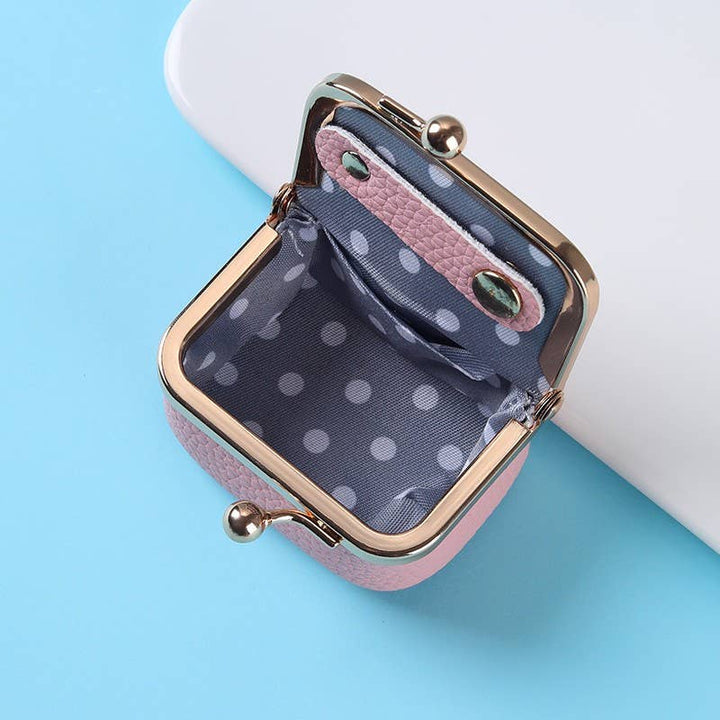 Mini Pebbled LEather Kiss Lock Travel Jewelry Box