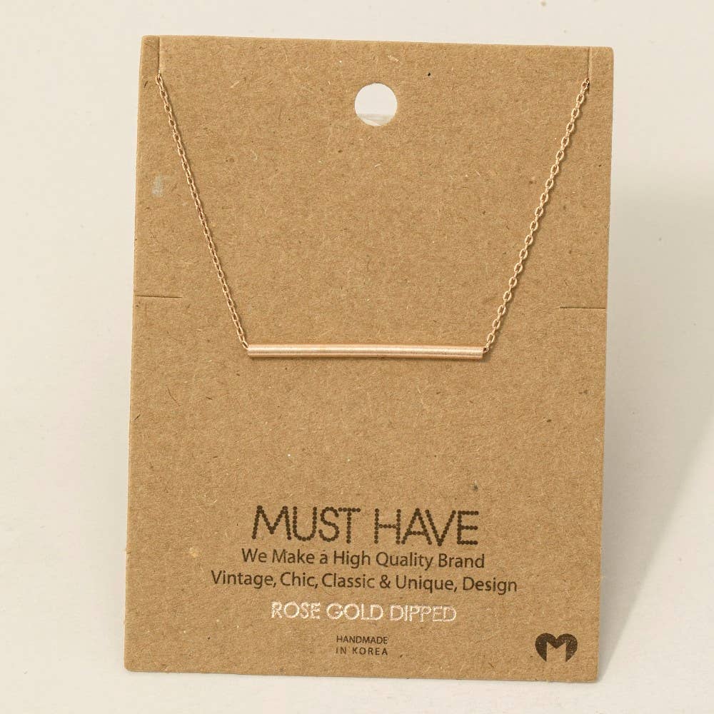 Cylinder Bar Pendant Necklace