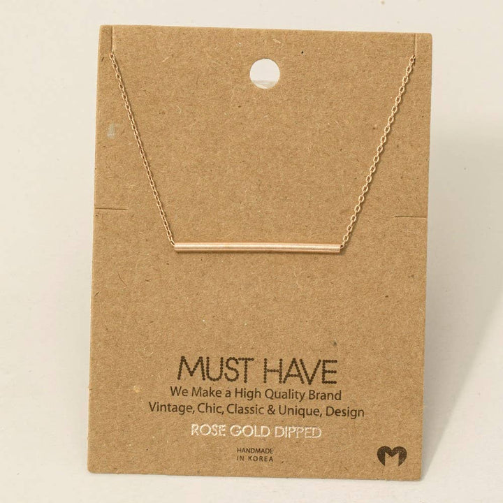 Cylinder Bar Pendant Necklace