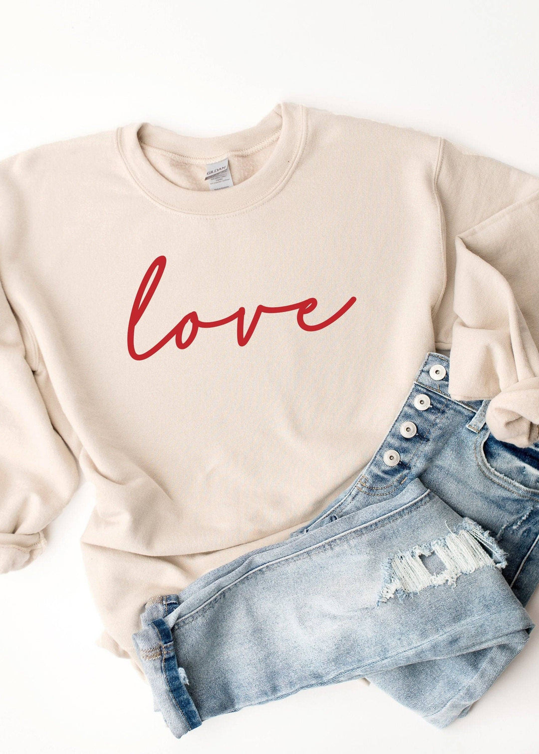 Cursive Vintage Love Valentines Day Sweatshirt