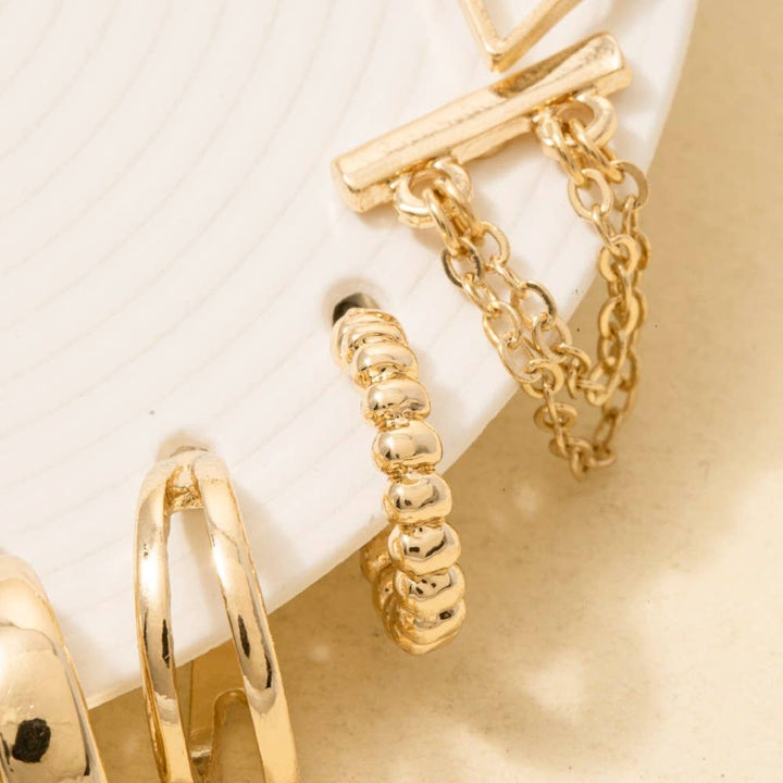 Assorted Crystal Stud And Hoop Earring Set