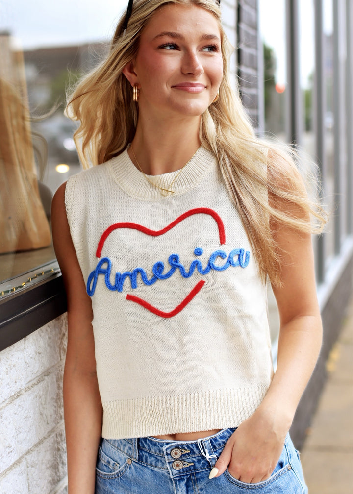 American Heart Sleeveless Top