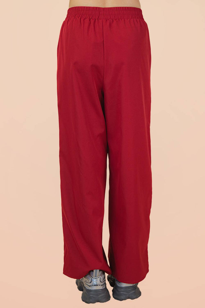 Wide Leg Track Pants W/ Piping Detail