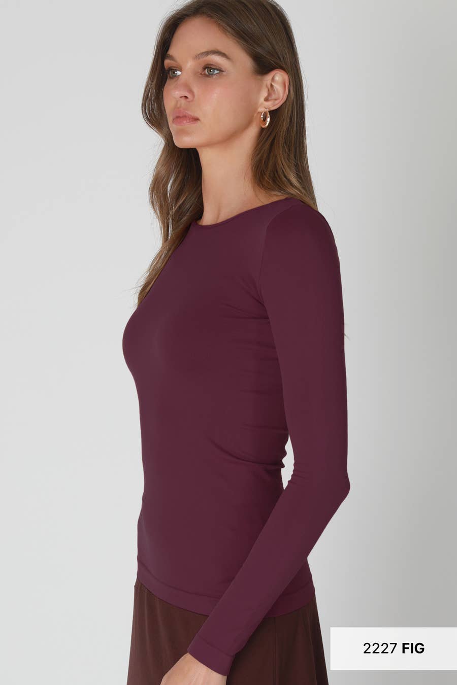 Long Sleeve Crew Neck Top in Black