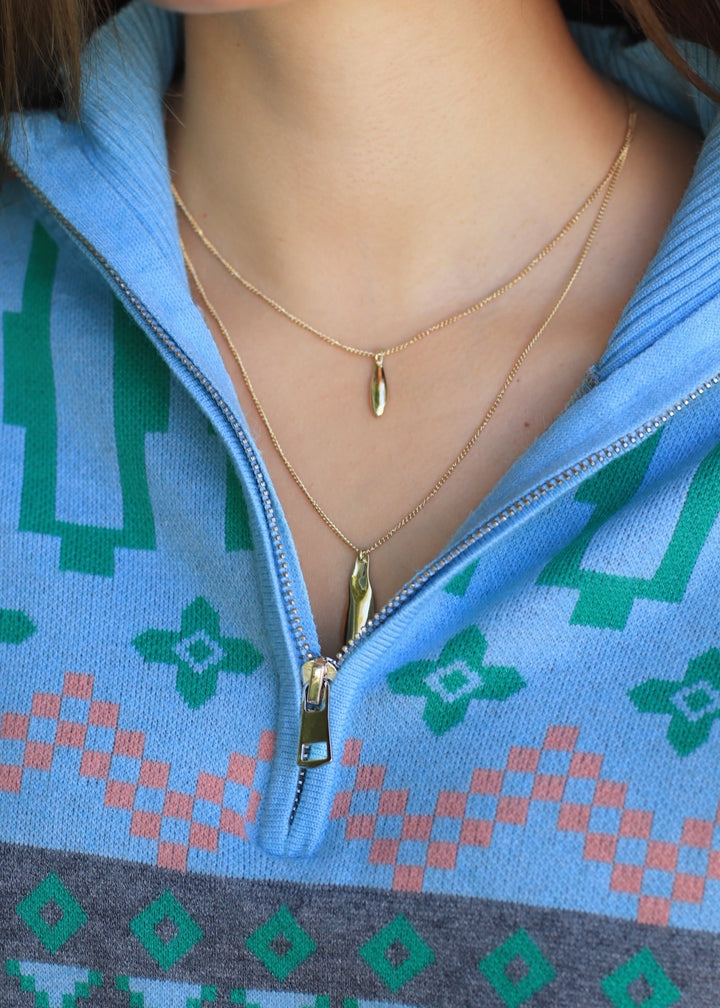 Petal Pendant Layered Necklace