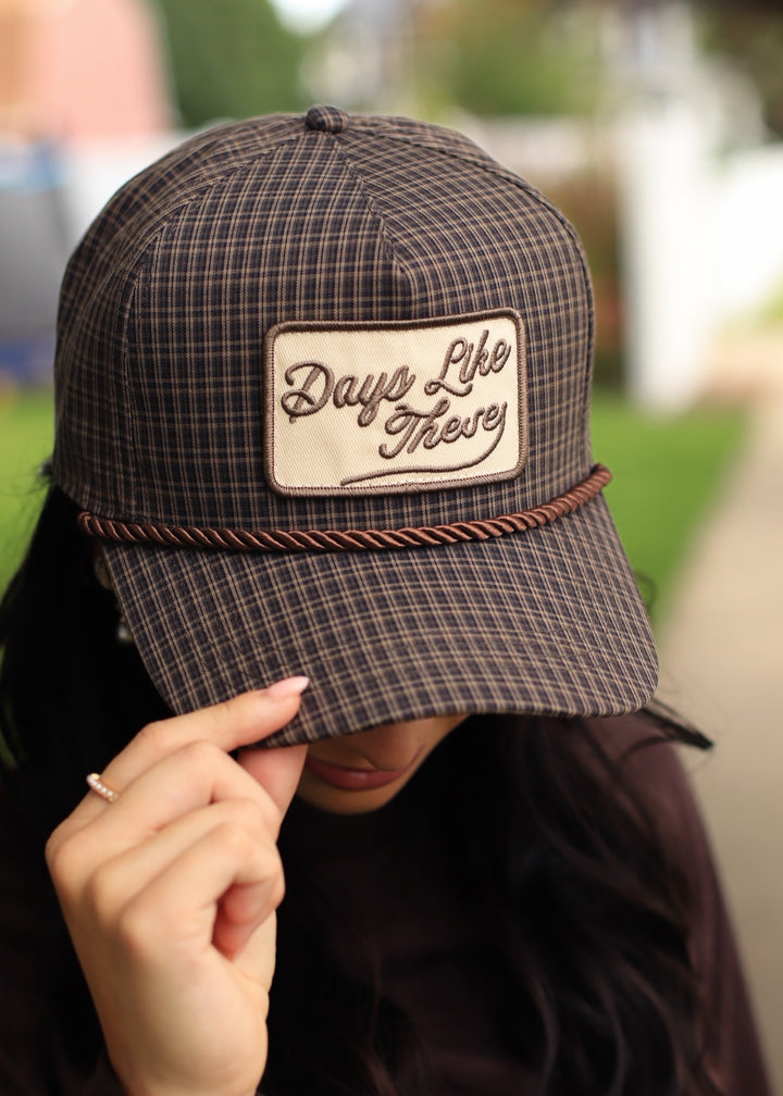 Days Like These Plaid Patch Hat Fall Hat