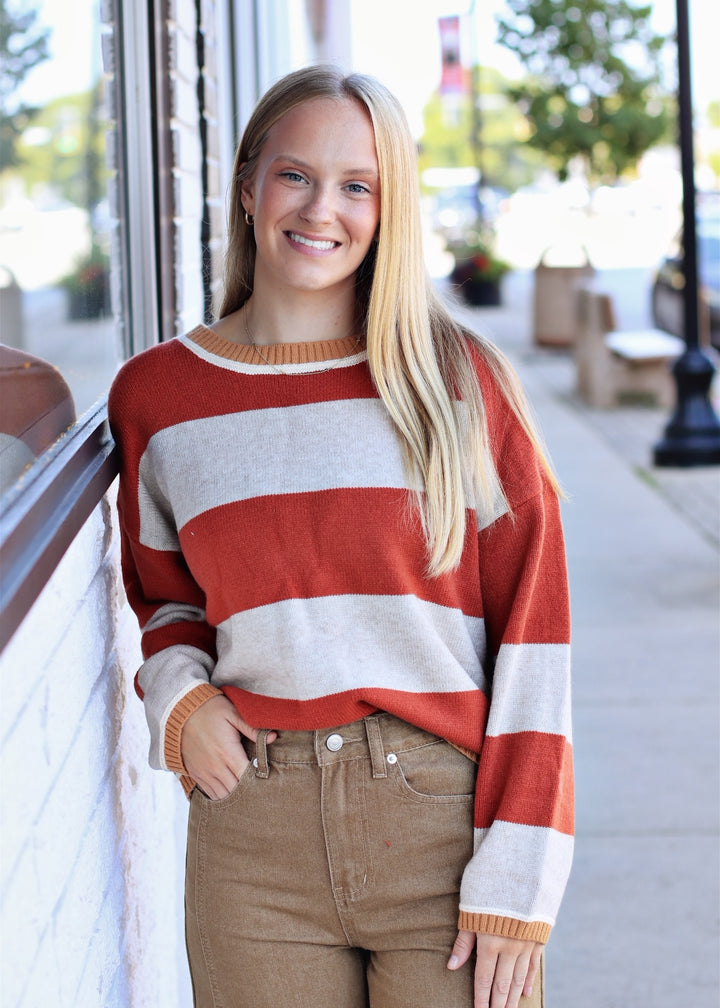 Salt &amp; Pepper Stripe Sweater