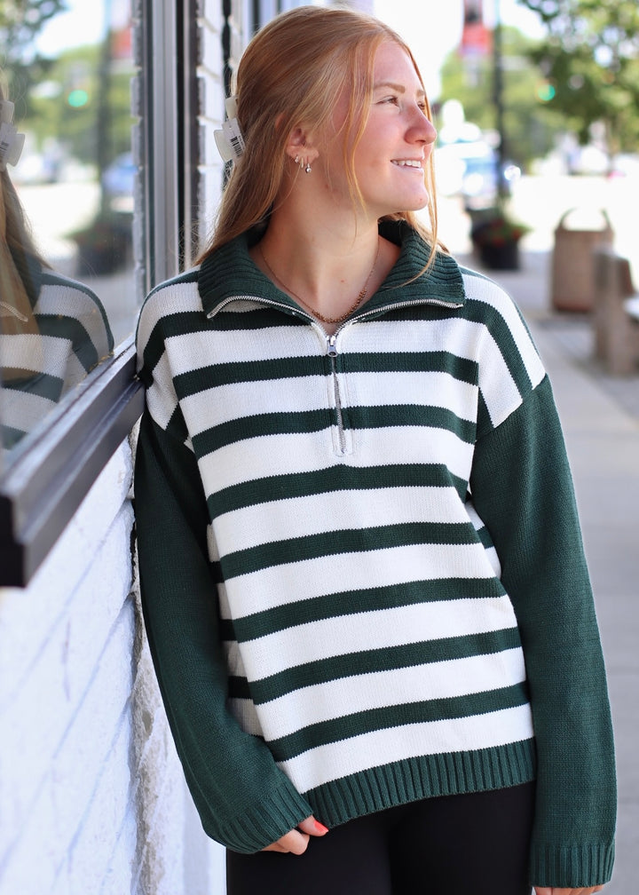 Evergreen Days Classic Half Zip Sweater