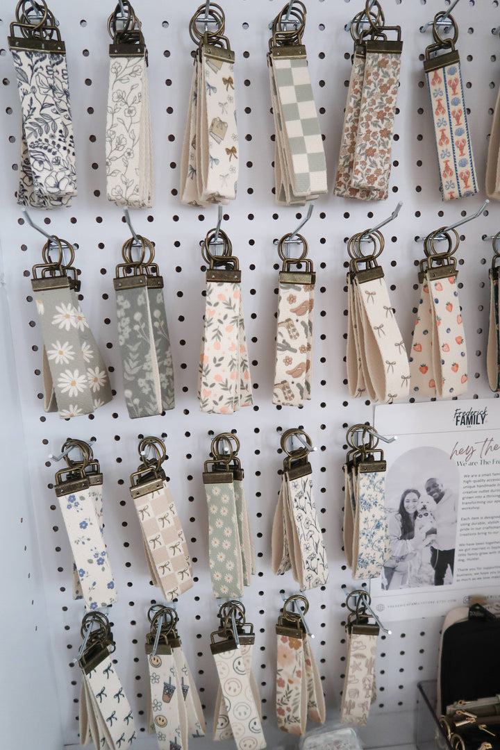 Canvas Wrist Keychain Lanyard, Key Wristlet