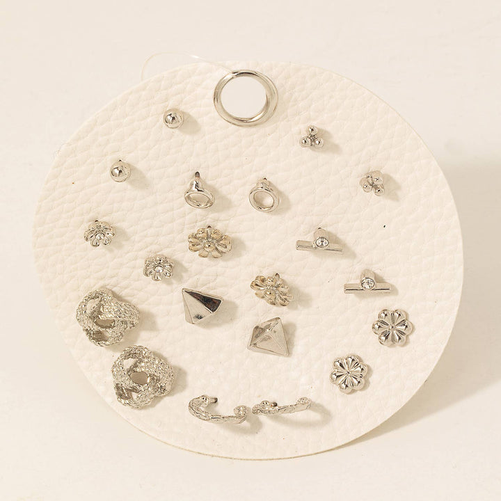 Mixed Styled Stud And Hoop Earrings Set