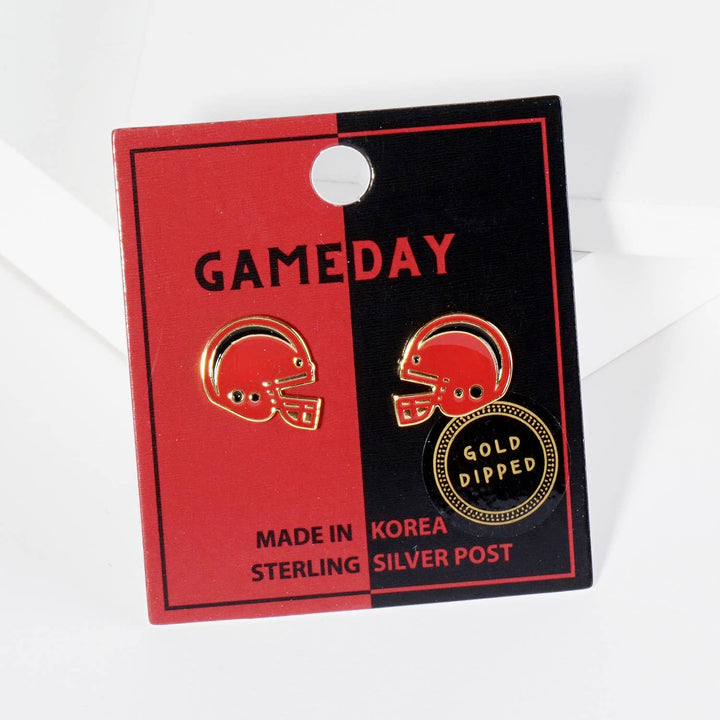 CLEARANCE FINAL SALE  Enamel Football Helmet Stud Earrings