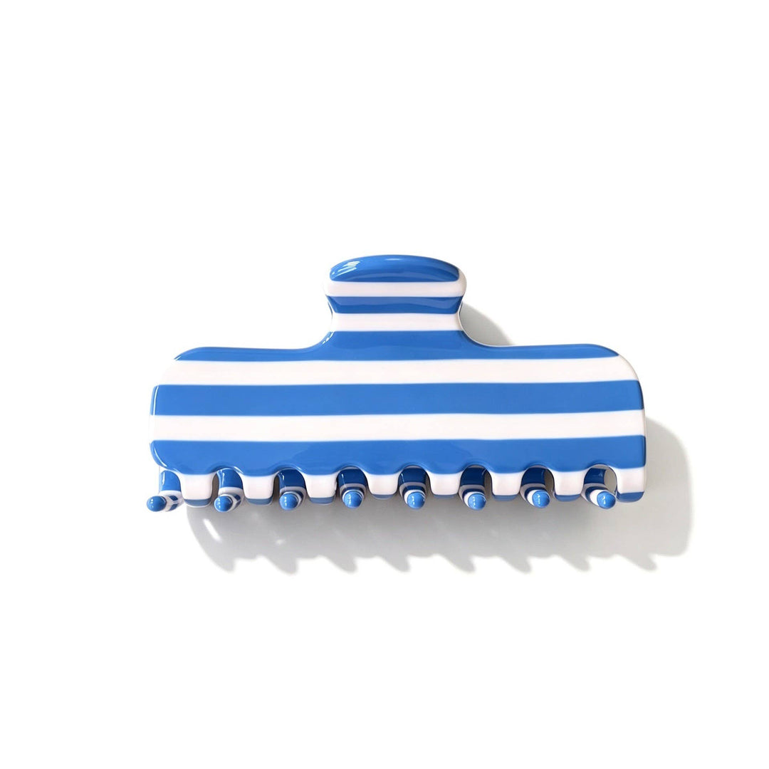 Retro Striped Rectangle Hair Claw Clip