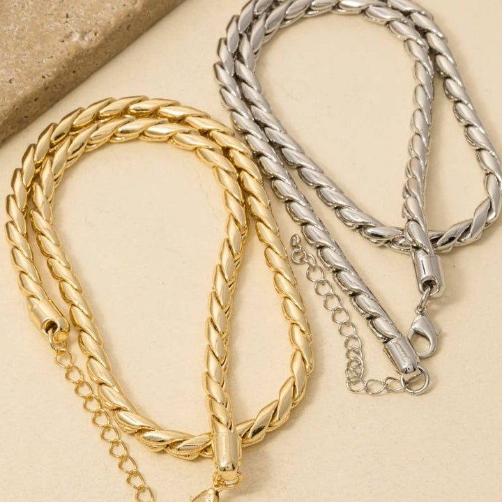 Gold Dipped Twisted Chain Necklace