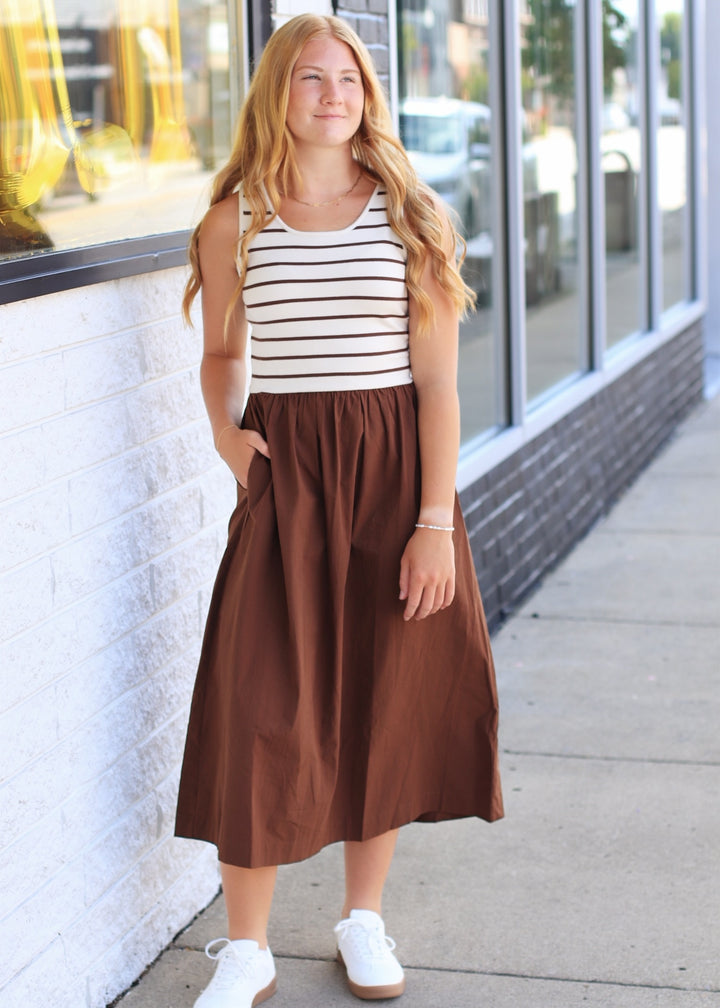 Almond Mocha Midi Dress