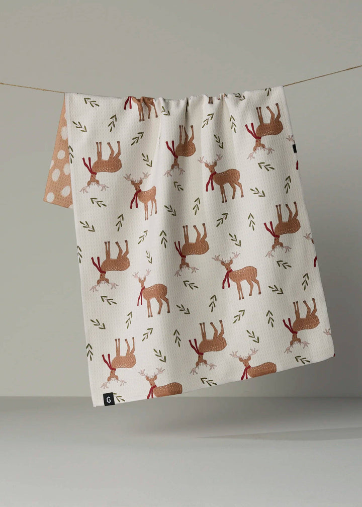 Winter Reindeer Luxe Kitchen Towel - Holiday 2026